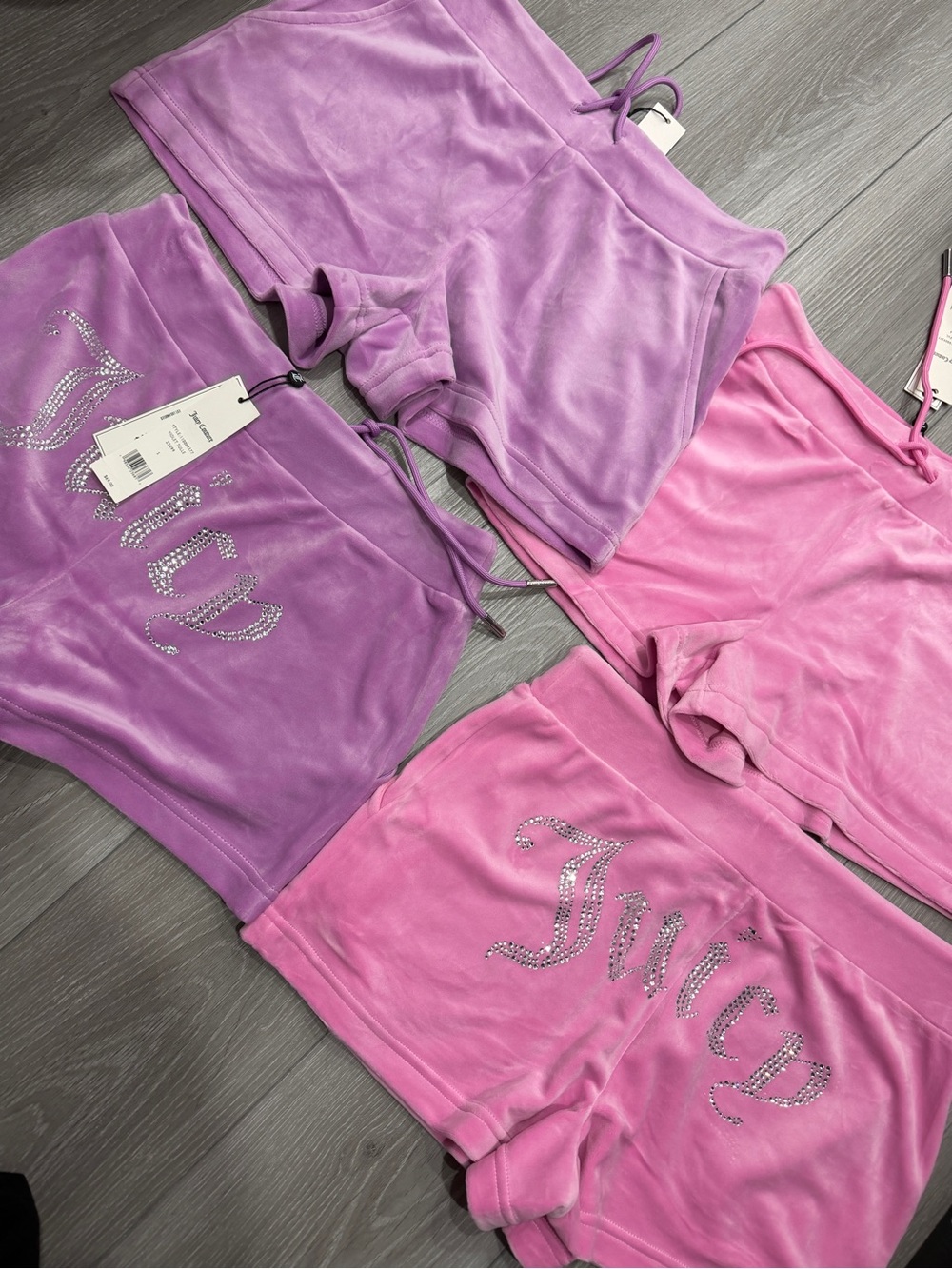 Juicy Couture Pink & Lavender Velour Lounge Shorts